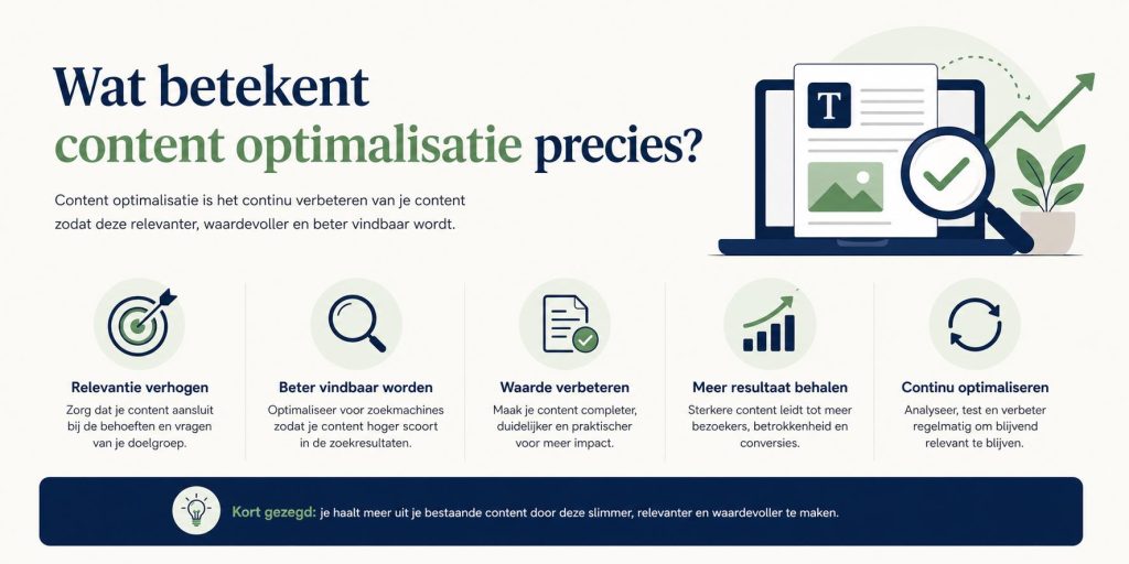 Content optimalisatie betekenis en praktische tips voor het verbeteren van pagina-inhoud voor zoekmachines en bezoekers